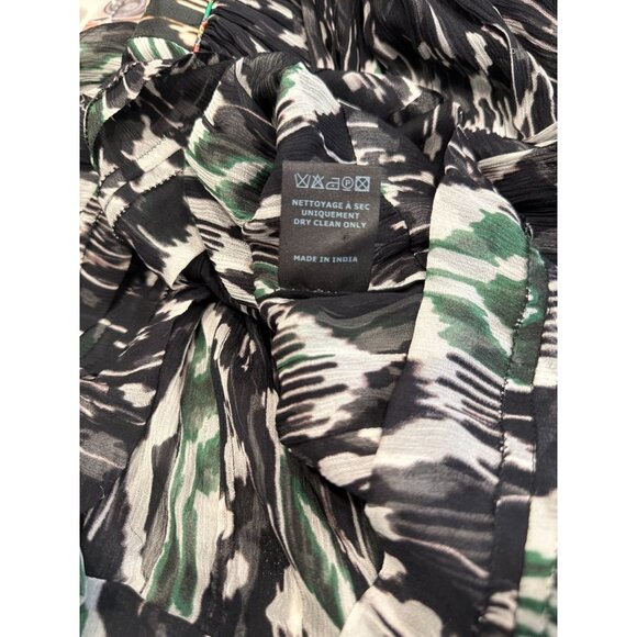 Isabel Marant Silk Multicolor Lace Up Short Sleeve Blouse Size 36 Semi Sheer - Picture 9 of 11